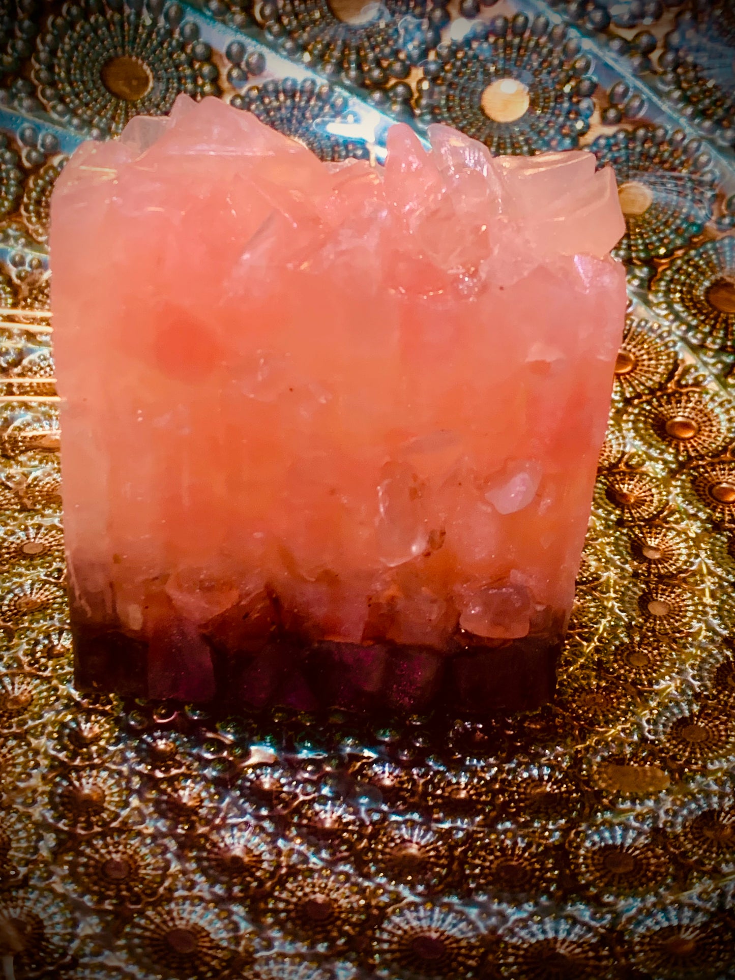 Genuine Rose Quartz Geode Bar Soap