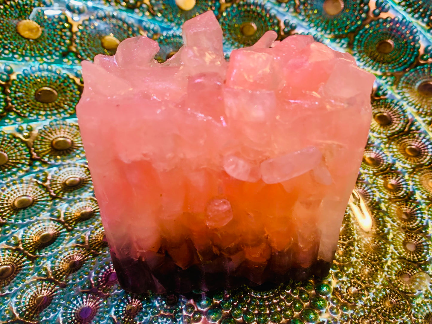 Genuine Rose Quartz Geode Bar Soap