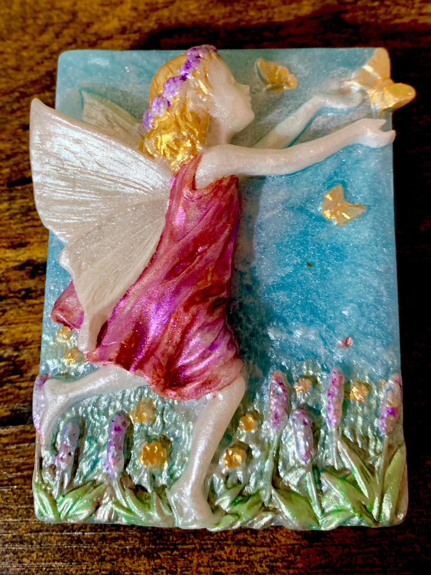 Hoppy Fairy’s Garden “Selene” Handpainted Bar Soap