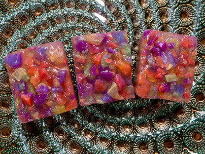 Geode Bar Soap with Genuine Gemstones!