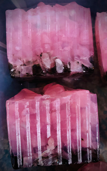 Genuine Rose Quartz Cast Geode XL Bar Soap