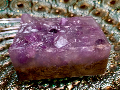 Geode Bar Soap with Genuine Gemstones!