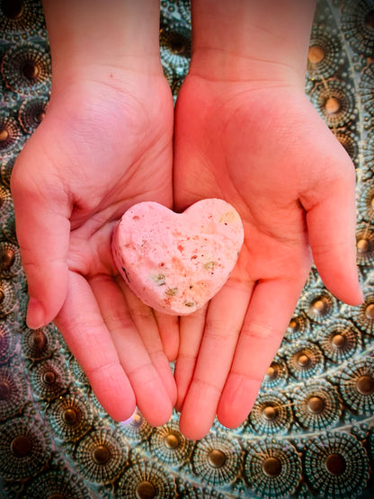 Genuine Gemstone Cast Fizzy Heart Bath Bombs