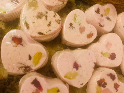 Genuine Gemstone Cast Fizzy Heart Bath Bombs