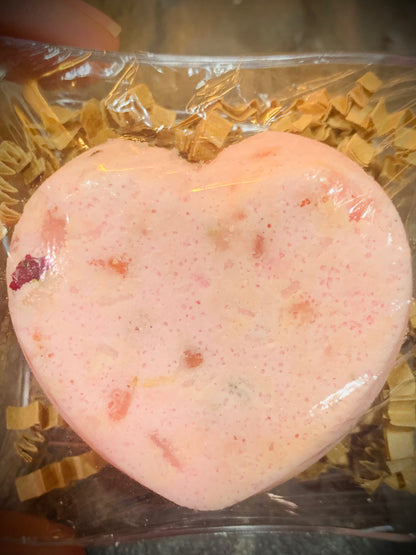 Genuine Gemstone Cast Fizzy Heart Bath Bombs