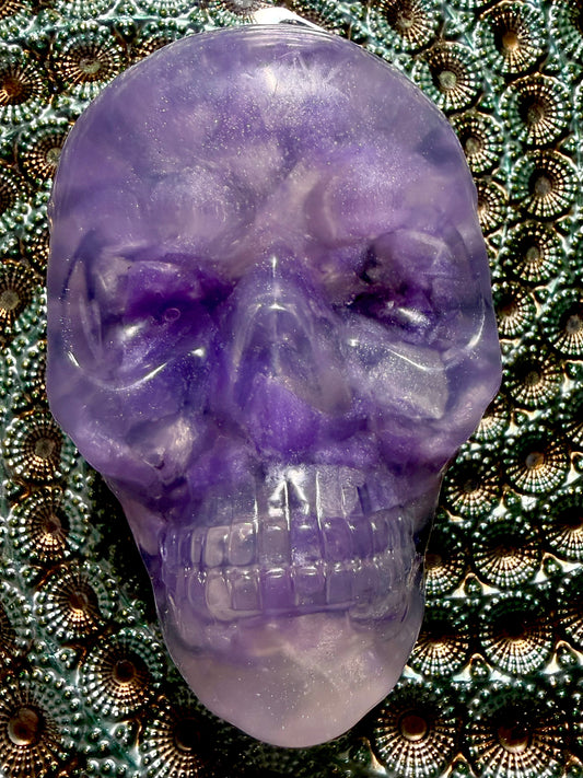 Genuine Amethyst XL Crystal Skull Soap