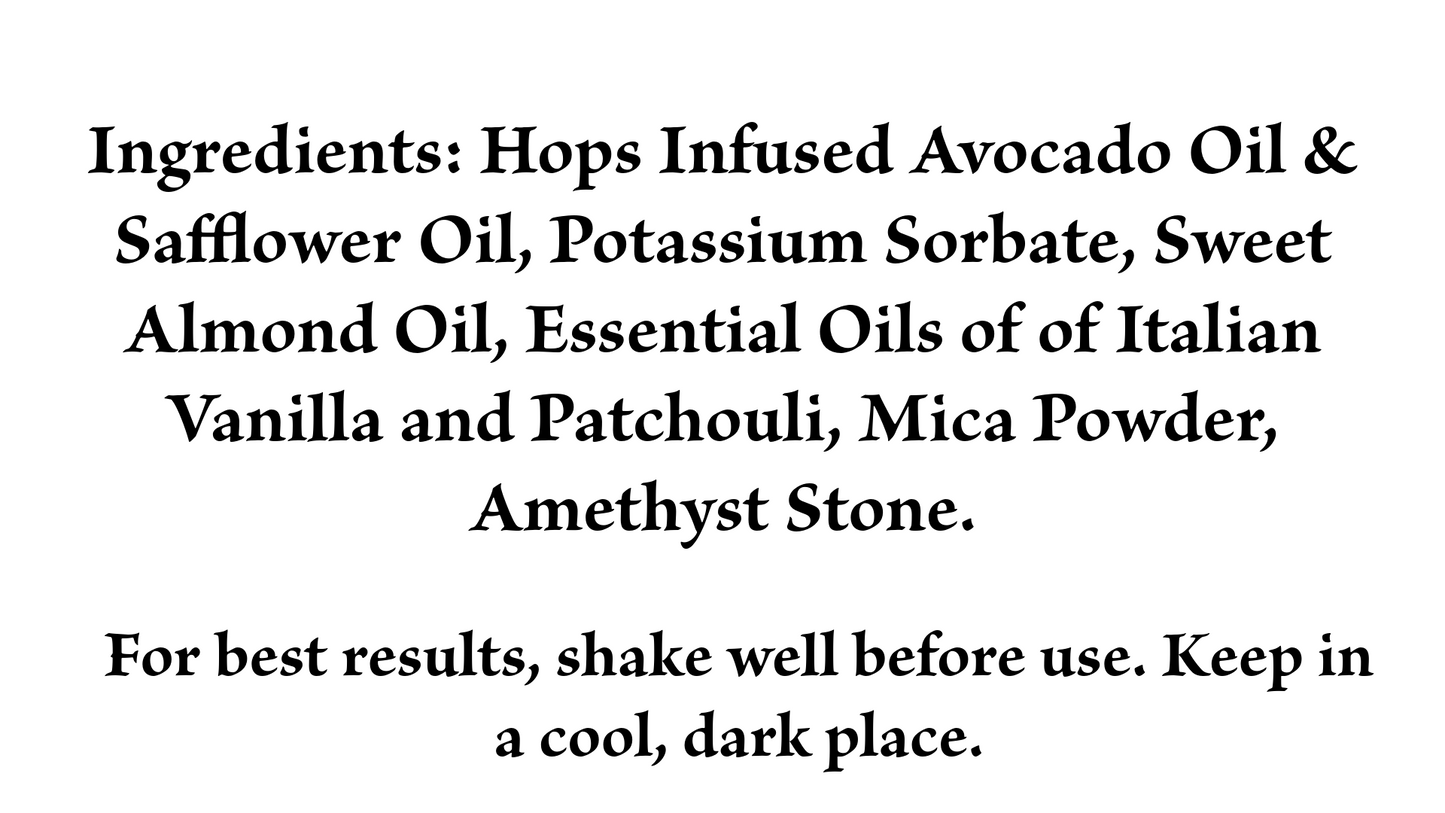 Hops Infused Body Oil