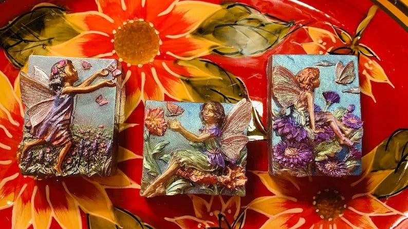 *Hoppy Fairy’s Garden “Selene” Patchouli and Warm Vanilla Handpainted Bar Soap