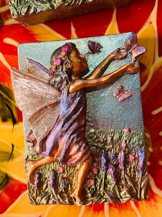 *Hoppy Fairy’s Garden “Selene” Patchouli and Warm Vanilla Handpainted Bar Soap